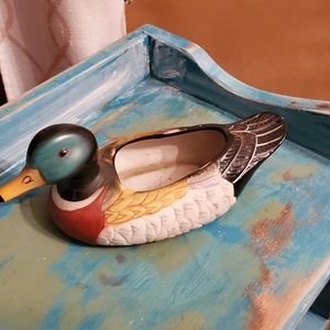 Vintage FTD floral Mallard planter